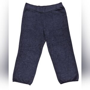Soma Ultra Plush lounge pants women's large navy blue cropped stretchy pockets